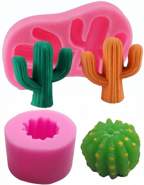 2-Pack Cactus Silicone Molds Set - MoldFun Cacti Mold for Fondant, Gum Paste, Chocolate, Candy, Candle, Polymer Clay...