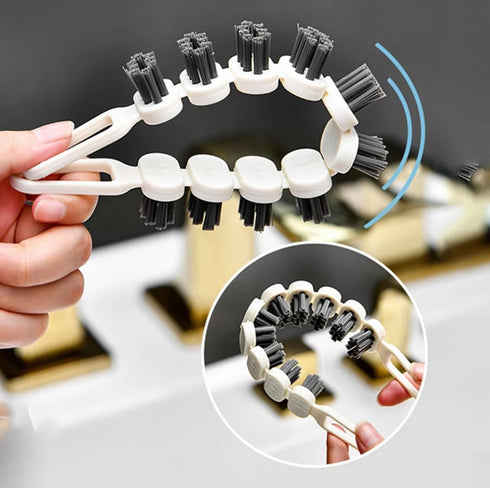 J's 2pc Hard Crevice Cleaning Bristle Brush Bendable Gap Brush, Cepillos para limpiar Banos, Cleaning Tool for Bathroom, Household, and Kitchen, F...