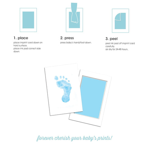 Pearhead Newborn Baby Handprint and Footprint Kit - No Mess Clean-Touch Ink Pad with Impression Cards, Baby Boy Keepsake, Perfect Keepsake for Fam...