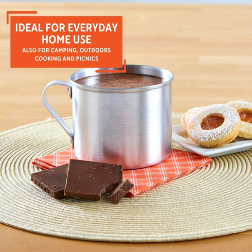 IMUSA USA R200-10WM Aluminum Mug for Stovetop Use or Camping 0.7 Quart, Silver...