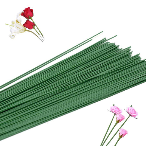 200 Pcs 22 Gauge Floral Stem Wire, 16 Inch Dark Green Floral Wire for Artificial Flower Arrangements, Bouquet Stem Wrapping, Wreath Making...