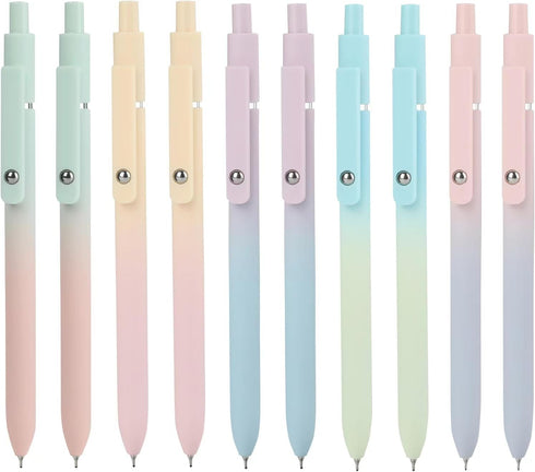Ddaowanx Gel Pens, 10 Pcs 0.5mm Quick Dry Black Ink Pens Fine Point Smooth Writing Pens, Cute Office School Supplies Gifts for Women (10 Pcs Gradi...