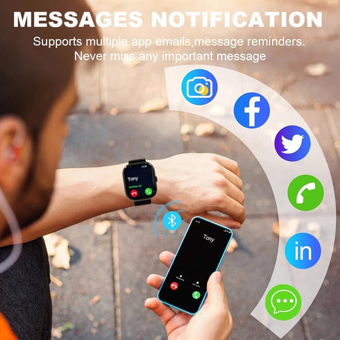 Smart Watch (Answer/Make Calls), 2.01" Smart Watches for Men 110+Sport Modes Fitness Watch with Sleep Heart Rate Monitor, Pedometer, IP68 Waterpro...