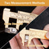 Brass Pocket Caliper with Double Scale Sliding Gauge Bead Measuring Tool Millimeter Gauge Mini Brass Vernier Caliper Brass Ruler, Gold Ruler for M...