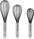 NileHome Whisk Commercial Whisks Stainless Steel & Silicone Non-Stick Coated Small Whisk Set 8" 10" 12" Kitchen Wisk Wire Whisks for Cooking 3 Pac...