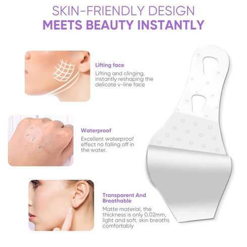 90Pcs face lift tape invisible,face lift tape,High Elasticity Instant Face Lift Tape V-Shaped For Lifting Sagging Skin, Hide Double Chin & Facial ...