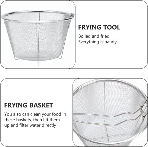Tofficu Deep Fry Basket With Handle, Foldable Frying Basket 6-Inch, Stainless Steel Mesh Basket Round Fryer Basket For Kitchen Frying...