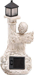 Solar Powered Garden Ornaments, Decorative Fairy Statue with Solar Lantern Light Outdoor Garden Decoration Ornament Table Top Sculpture Lighting W...