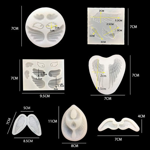 iSuperb 7 pcs Resin Molds Angel Wing Molds Silicone Molds UV Epoxy Resin Casting Molds Keychain Molds for DIY Art Decoration Gift Making...