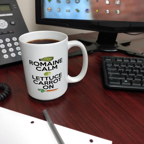 ThisWear Chef Gifts for Women Romain Calm Lettuce Carrot On Cooking Gifts 15oz Ceramic Coffee Mug with Handle...