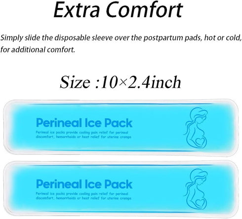 Perineal Cooling Pad, Postpartum Cold Packs for Women After Pregnancy and Delivery, 2 Ice Pack and 3 Cover (Blue)...