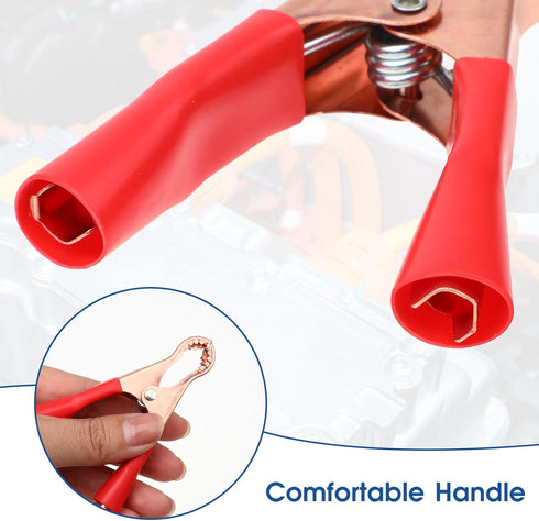 4 Pcs Insulated Alligator Clips, 50A Heavy Duty Alligator Clamps Black Red Boot Metal Spring Loaded Truck Car Battery Electric Test Clips for Car ...