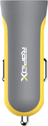 RapidX X2PD 30W USB-C PD Compact & Fast Dual Car Charger iPhone 14/13 / 12/11 / X / 8, Samsung Galaxy S22 S21 S20 S10 Note - Yellow...