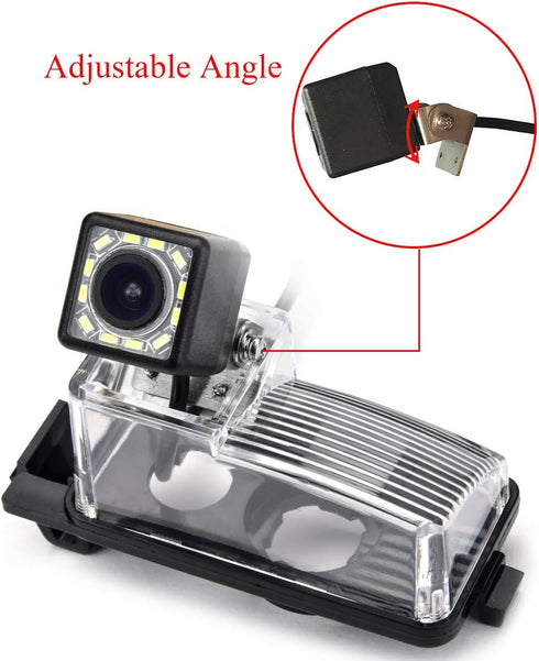 12 LED Adjustable Angle Car Rear View Camera for Nissan Tiida/Versa Hatchback/Grand Livina/Pulsar/Fairlady Z & Vehicle Camera Waterproof Reversing...