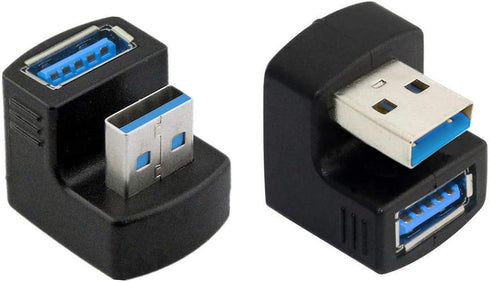 xiwai 1 Set Up & Down Angled USB 3.0 Adapter A Male to Female Extension 180 Degree 5Gbps...