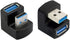 xiwai 1 Set Up & Down Angled USB 3.0 Adapter A Male to Female Extension 180 Degree 5Gbps...