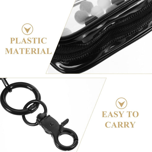 Toyvian 2pcs Small Doll Storage Bags Action Figures Display Clear Bag with Keychain, Zipper Organizer Hanging Collectibles Box for Mini Dolls Figu...