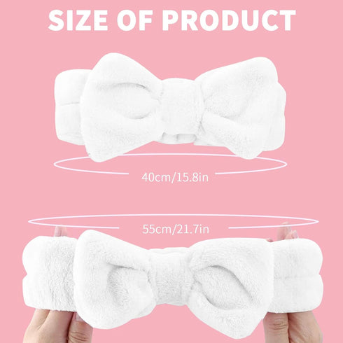 WSYUB Spa Headband, Makeup Headband, Fluffy Makeup Headbands, Slumber Party Supplies, Facial Headbands Headband for Washing Face, Bow Hair Band...