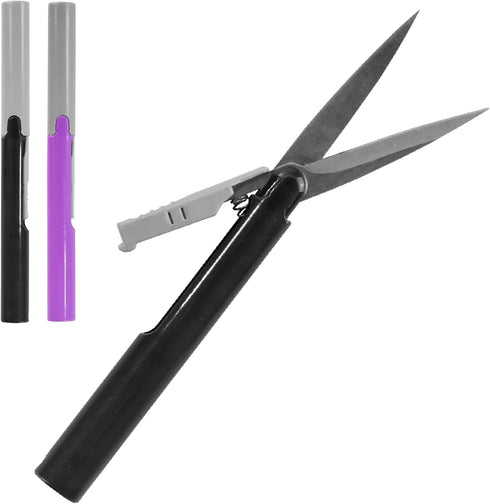 BambooMN Penblade Pen-Style Portable Travel Scissors - Purple & Charcoal - 1 Pair Each...