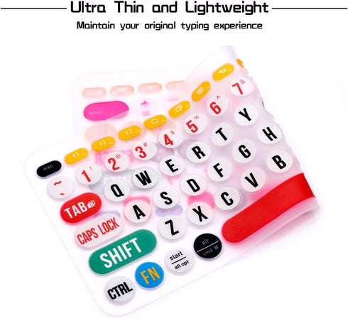 HRH - Ultra Thin Silicone Keyboard Cover Compatible for Logitech K380 Multi-Device Bluetooth Keyboard,Creative Rainbow font...