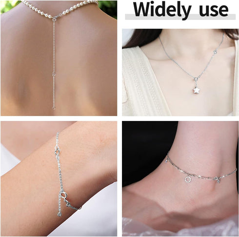 ADMITRY 925 Sterling Silver Necklace Extender,Durable Chain Extenders,Necklace Bracelet Anklet Jewelry Extension for Women (1 2 3 Inch)...