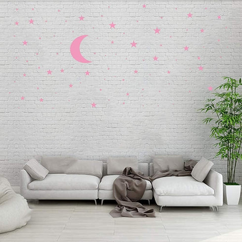 Moon and Stars Wall Decal Vinyl Sticker, Removable Children Kids Art DIY Sticker Mural for Boy Girls Baby Room Decoration Good Night Nursery Wall ...
