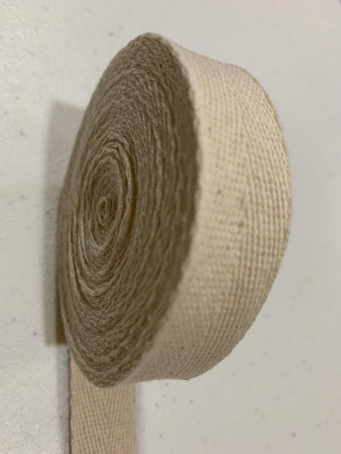 Cotton Webbing Strap 5 Yards Herringbone Twill Tape Trim Sewing Twill Ribbon Strapping Fabric for DIY Crafts Sewing Supplies (Beige, 3/4 inch)...