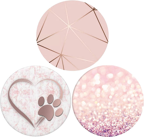 Collapsible Phone Bracket 360°Rotary Grips for Phones & Tablets(3 Pack) - White Heart Rose Gold Geometric Rose Gold Marble...