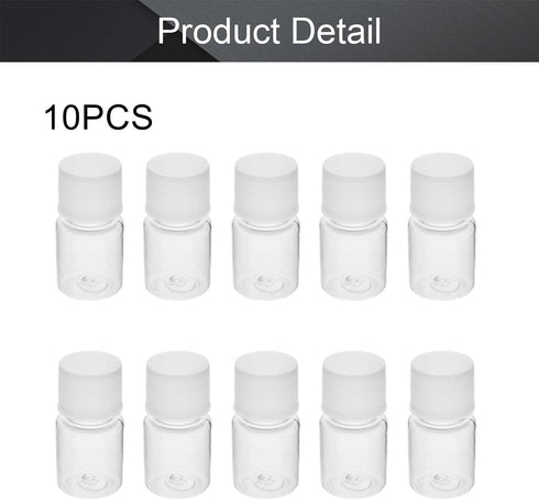 Othmro 10Pcs 5ml Plastic Bottles, Lab Cylindrical Chemical Reagent Bottle, Wide Mouth Laboratory Reagent Bottle, Sample Sealing Liquid Storage Con...