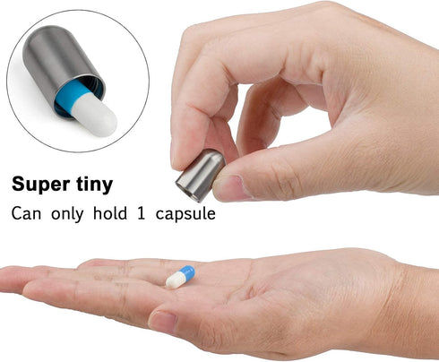 TISUR Titanium Pill Case with 28'' Necklace Chain,Micro Keychain Pill Holder.Waterproof Pill Fob for Emergency Aspirin & Nitroglycerin for Travel ...