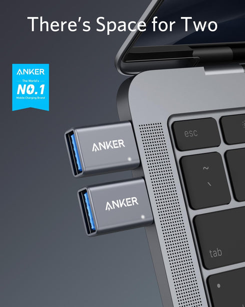 Anker USB C Adapter (2 Pack),High-Speed Data Transfer, USB-C to USB 3.0 Female Adapter for MacBook Pro 2020, iPad Pro 2020, Samsung Notebook 9, De...