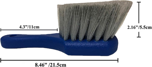 Wheel & Tire Brush for Car Rim, Soft Bristle Car Wash Brush, Cleans Tires & Releases Dirt and Road Grime, Short Handle for Easy Scrubbing Blue...