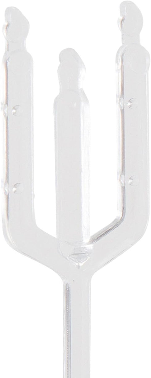NX Garden 80 PCS 12" Clear Plastic Floral Picks Transparent Fork Shape Head Card Holders Cardettes of Gift Cards, Place Cards, Photos, Food Labels...