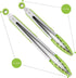 Premium Silicone Set of 2 Cooking Tongs, 9-Inch & 12-Inch BPA Free Non-Stick Stainless Steel BBQ Grilling Locking Food Tong, Light Green...