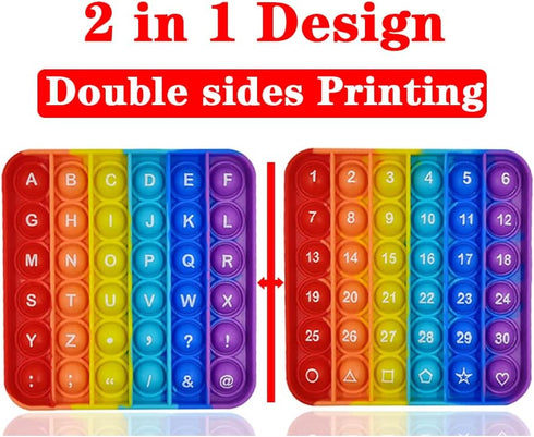 2 in 1 Fidget Toys, ABC Learning and Educational Toys, Poppers Fidget Toys,AK-SHIP Stress Relief, Autism Sensory Toys [26 Letters on One Side | Nu...