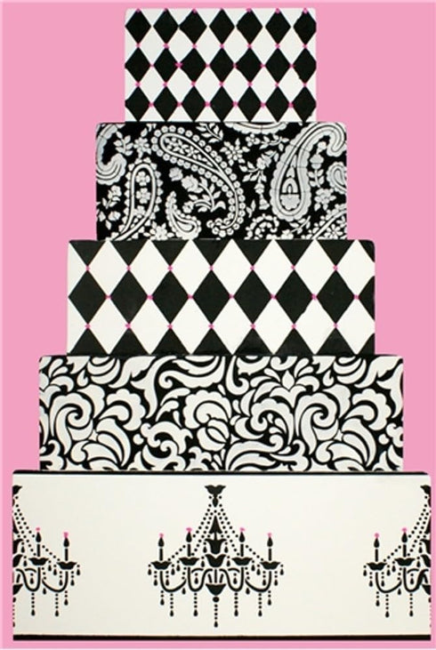 Designer Stencils Chandelier Stencil Set Cake and Cookie Stencils, Beige/Semi-Transparent, 2.5", 3.5", 5"...