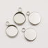 50pcs Fit 12mm Stainless Steel Round Blank Bezel Pendant Trays Base Cabochon Settings Trays Pendant Blanks for Jewelry Making DIY Findings (10162-...