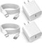 2 Pack 20W USB C Wall Charger 6ft Type C Cable PD Charging Block Compatible with iPhone 15 Plus Pro Max S21 S22 S23 Android Cell Phone...