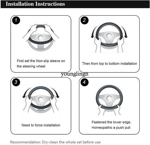 Car Steering Wheel Cover Gear Shift Handbrake Fuzzy Cover 1 Set 3 Pcs Multi-Colored with Winter Warm Pure Wool Fashion for Girl Women Ladies Unive...