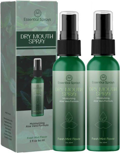 Dry Mouth Spray (2-Pack) - Moisturizing Aloe Vera Formula, Fresh Mint Flavor - Promotes Saliva Production & Soothes Dry Mouth - 2 fl. oz....
