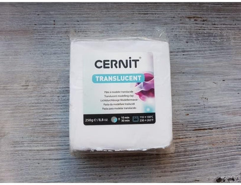 Cernit Transparant Clay White 0.55 Lb, 250g - Polymer Clay Dough - Ovenable - Leaves No Trace...