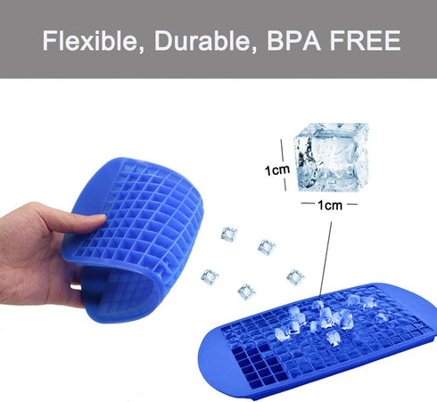 LeeYean Silicone Mini Ice Cube Trays 2 Pack, 160 Small Ice Cube Molds Easy Release Crushed Ice Cube for Chilling Whiskey Cocktail, BPA Free Flexib...