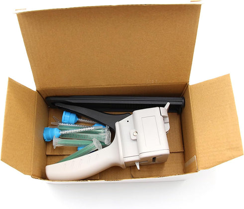 Dispensing gun AB glue gun 50ml two-component glue gun 2:1/1:1 epoxy glue gun dispensing gun, suitable for 1:1/2:1double cartridges, with 8pcs mix...