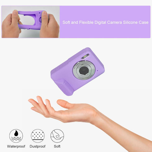 Digital Camera Silicone Case Compatible with CAMKORY/for Lecran/for VAHOIALD/for AiTechny FHD 1080P Kids Camera, Soft Lightweight Protective Sleev...