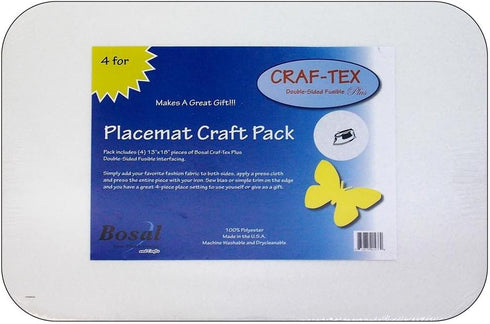 Bosal Craf Tex Plus 4pc Placemat 18x13 White 4 Piece...