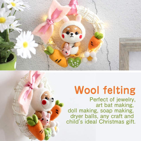 3.53oz Wool Roving Yarn, Wool Felting Supplies, Pure Wools, Chunky Yarn, Spinning Wool Roving for Needle Felting Wet Felting DIY Hand Spinning (re...