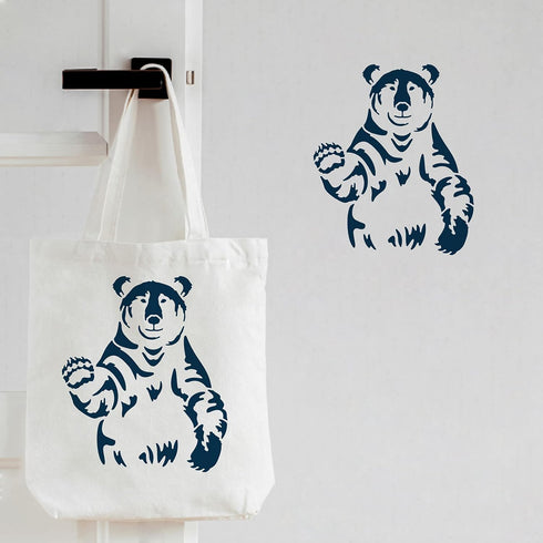 FINGERINSPIRE Bear Stencils Wall Decoration Template 11.8x11.8 inch Plastic Bear Drawing Painting Stencils Templates Square Reusable Stencils for ...