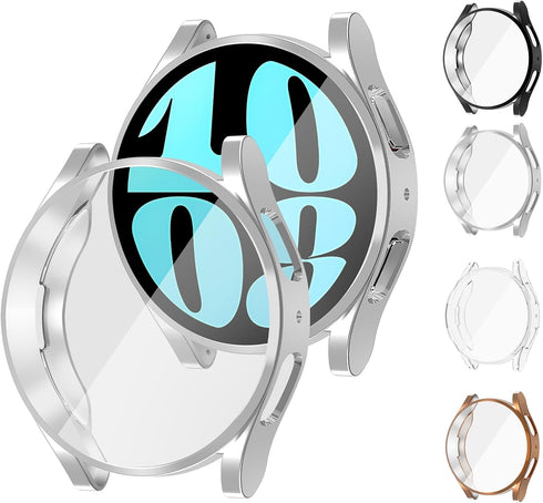 4 Pack for Samsung Galaxy Watch 6 Bluetooth 40mm 44mm Screen Protector Case,Galaxy Watch 6 Cover Soft TPU Plated Protective Case Scratch Resistant...