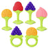 6 Pack Baby Teething Toys for Newborn Infant, BPA Free Freezer Safe Silicone Fruit Baby Teethers Soothe Babies Gums Set for Babies 0-6 Months 6-12...