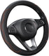 Moly Magnolia Car Steering Wheel Cover, Universal 15 inch Anti-Slip Steering Wheel Cover Trim, Breathable Microfiber Leather Auto Soft Handle Prot...